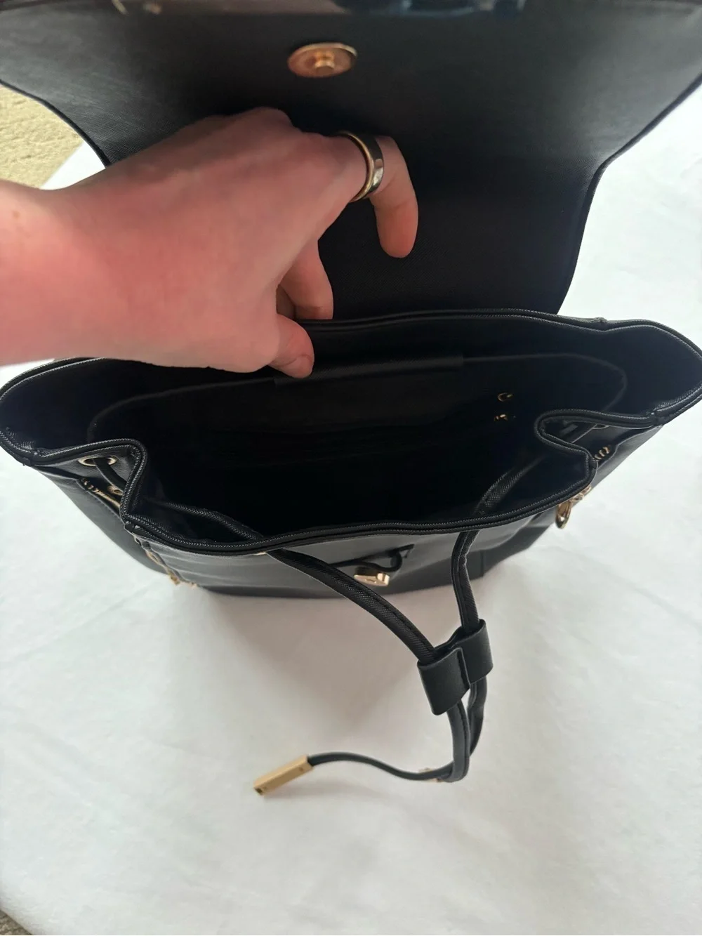 New!! Amazon Black Backpack with Gold Accents